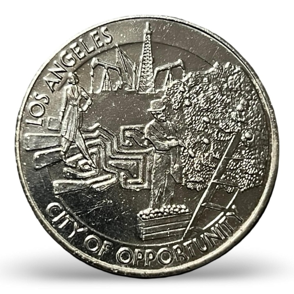 Los Angeles Bicentennial Birthday Dollar Token 1781-1981 Silver Tone